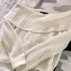 off the shoulder white/cream sweater